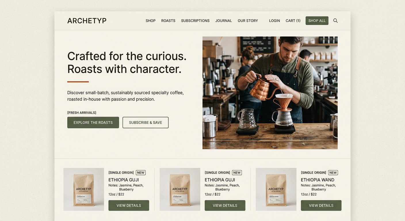 Drift & Ember — specialty coffee roastery website